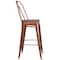 Flash Furniture Copper Metal Barstool with Back and Wood Seat, 30" High, PK4 4-ET-3534-30-POC-WD-GG - alternate 5